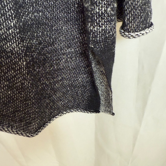 Eileen Fisher Black White Organic Cotton Linen Knit Pullover Sweater L Oversized - Picture 3 of 13